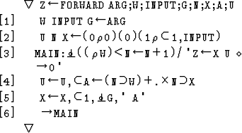 \begin{APLfns}
\tt
\begin{APLfnsline}
{}{
\APLdel 
}
\APLspace\APLZ
\APLleftarro...
 ...PLN\end{APLfnsline}\begin{APLfnsline}
{}{
\APLdel 
}\end{APLfnsline}\end{APLfns}